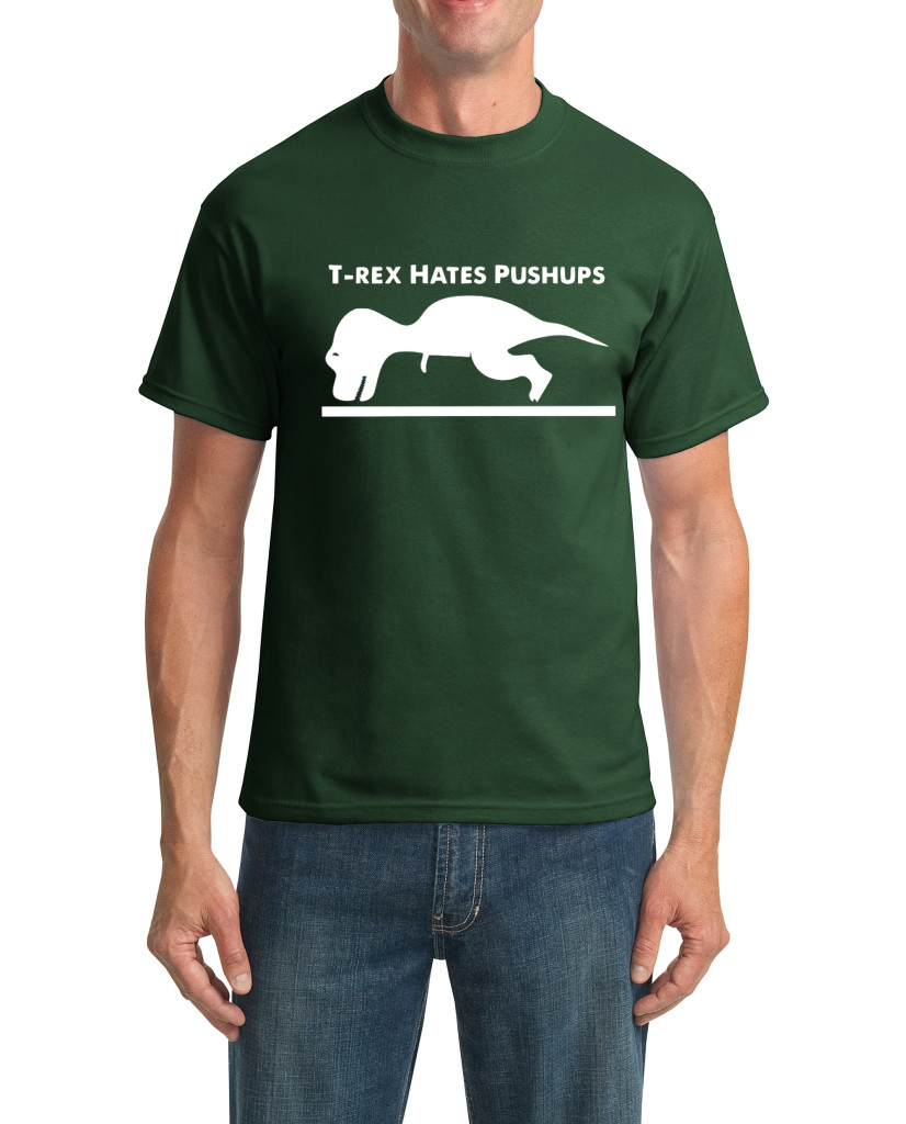 trex hates pushups green swag t-shirt india