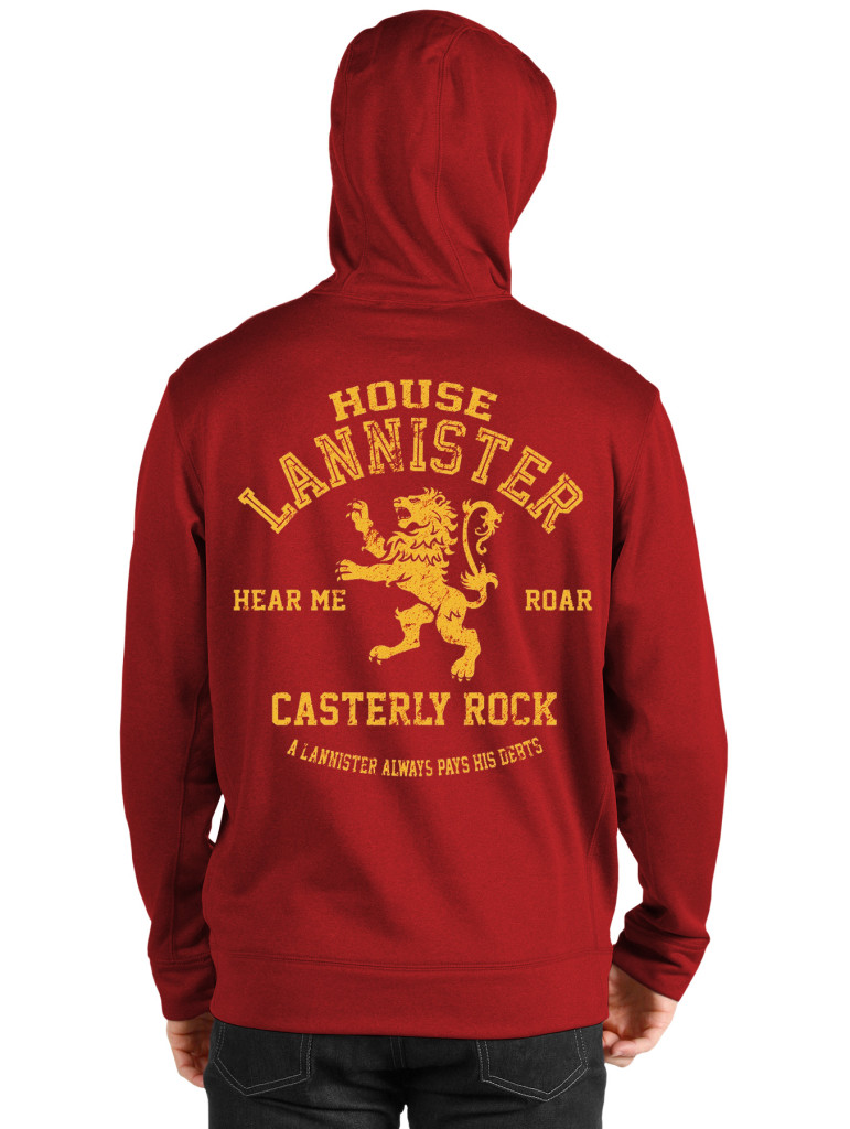 house lannister red hoodie back