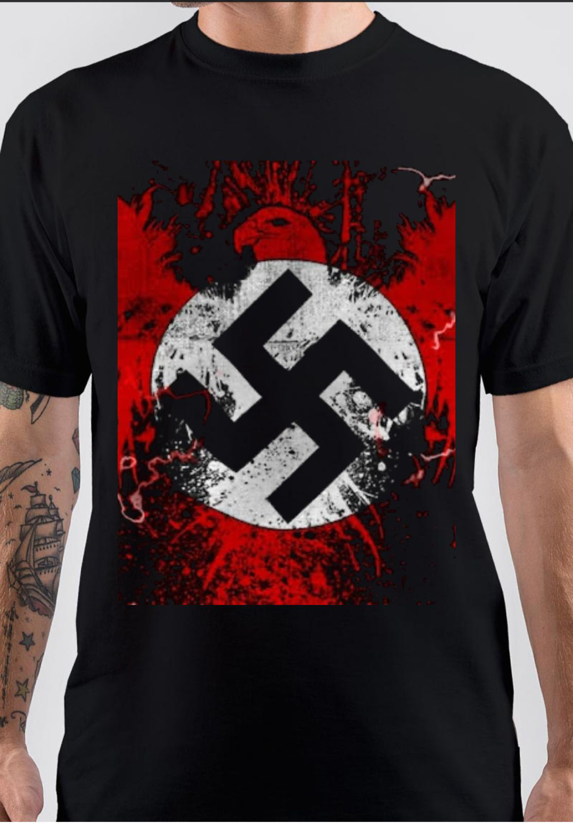 Eagle Nazi Flag T-Shirt - Supreme