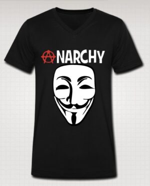 anarchy vneck t-shirt black