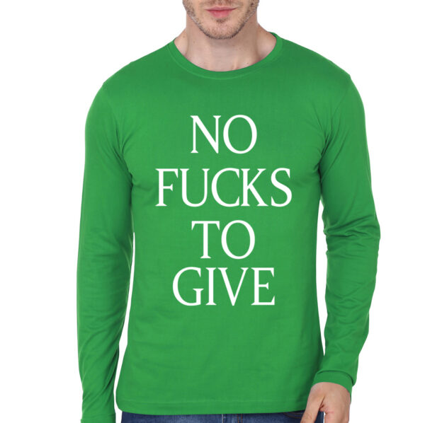 No Fucks Black Full Sleeve T-Shirt - Image 13