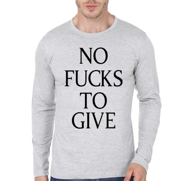 No Fucks Black Full Sleeve T-Shirt - Image 14