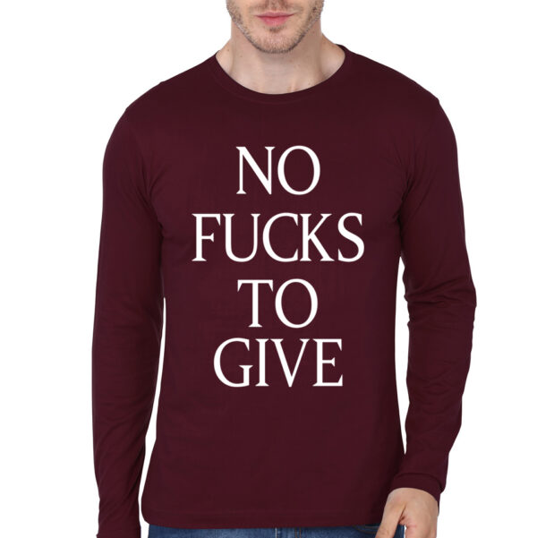 No Fucks Black Full Sleeve T-Shirt - Image 16