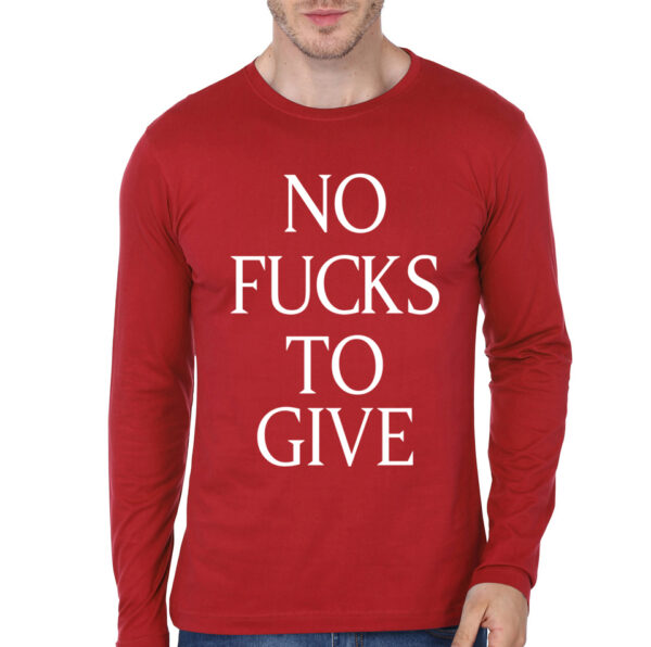 No Fucks Black Full Sleeve T-Shirt - Image 18