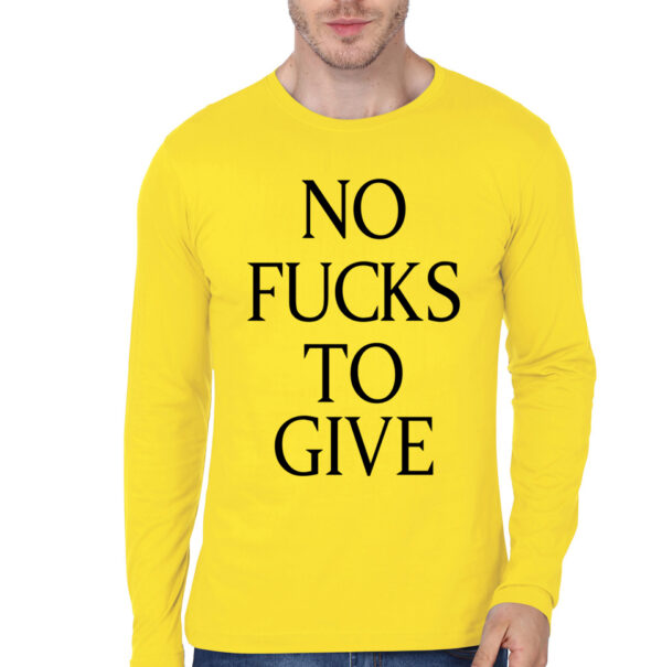 No Fucks Black Full Sleeve T-Shirt - Image 20