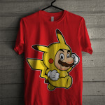 Pika Mario Red Tee (Black Available)