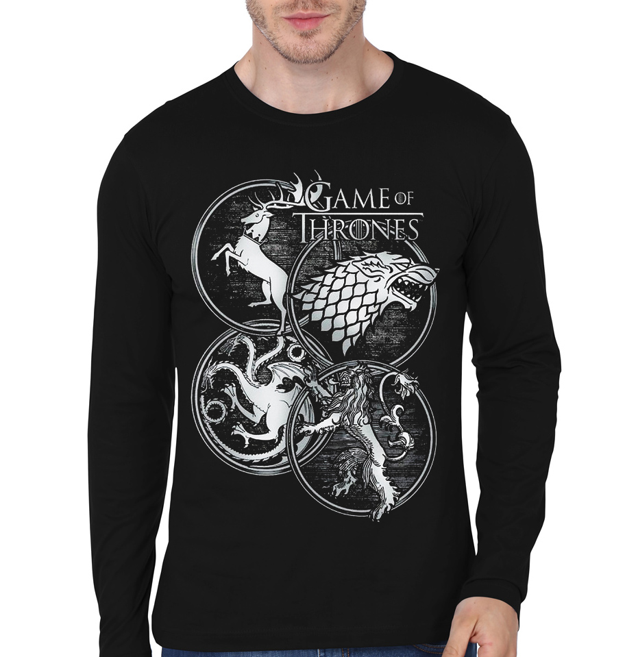 Of Thrones Black Full Sleeve T-Shirt - Shirts