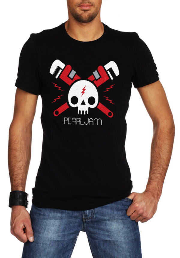 pearl jam skull black t-shirt