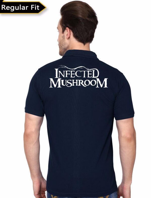 Infected Mushroom Navy Blue Polo T-Shirt - Image 3