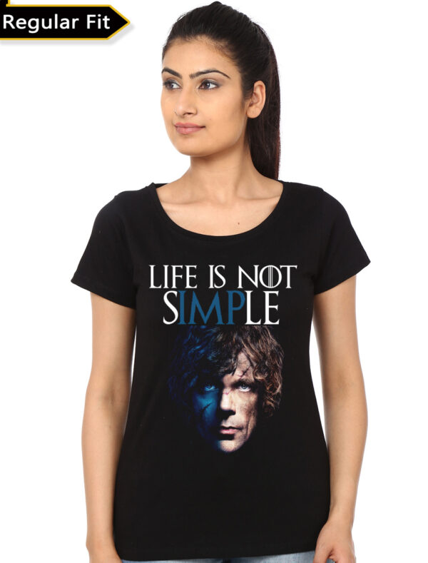 Life Is Not Simple Tyrion Lannister Black T-Shirt - Image 3