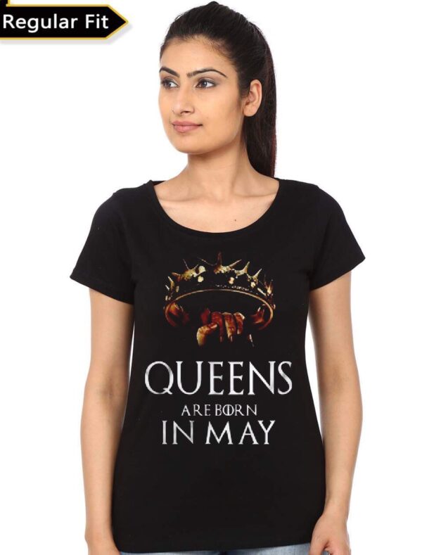 Queens Are Born In May Game Of Thrones Girls Black T-Shirt