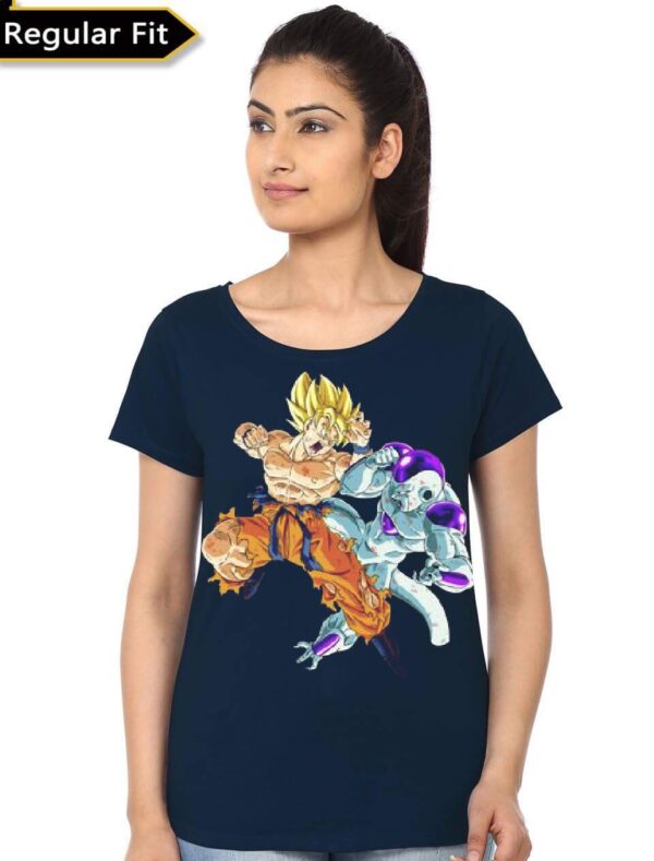 Goku Vs Frieza Navy Blue Girl's T-Shirt