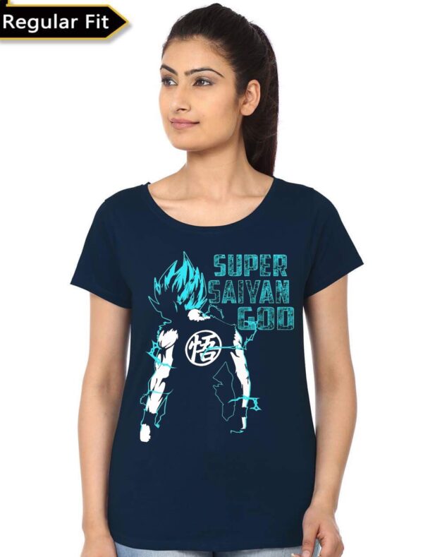 Saiyan God Navy Blue Girl's T-Shirt