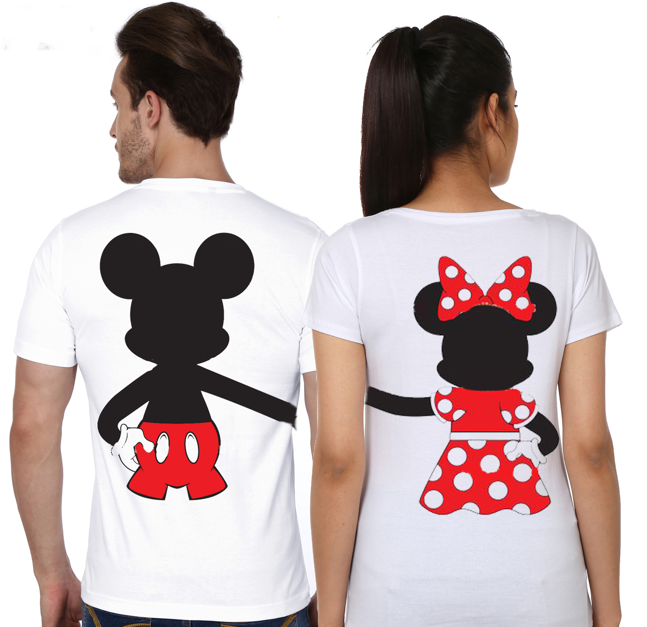 Mickey and Minnie Disney Soul Mate Holding Hands Couple White T-Shirt ...