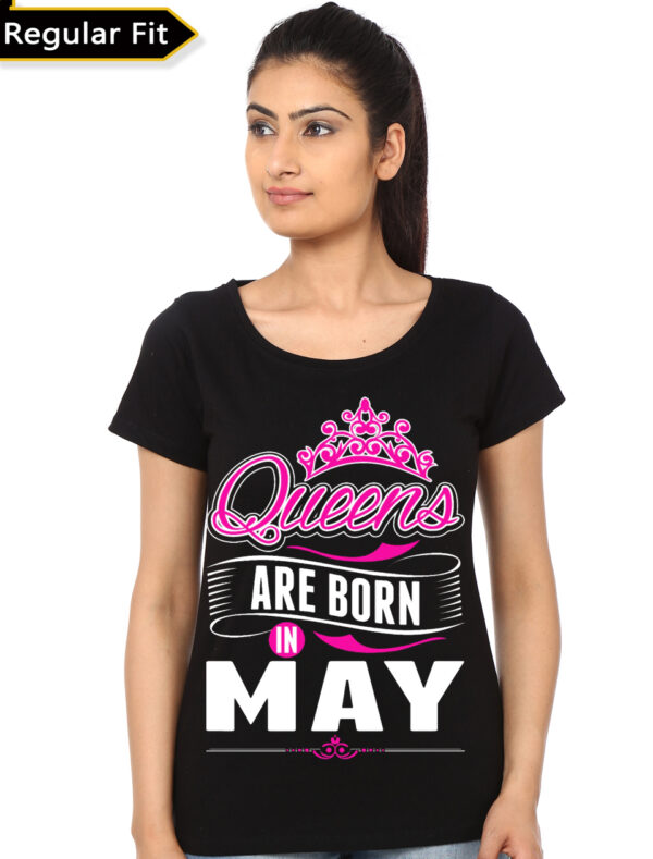 Queens Are Born In May Black T-Shirt