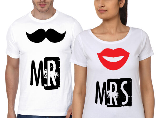 Mr & Mrs Couple White T-Shirt