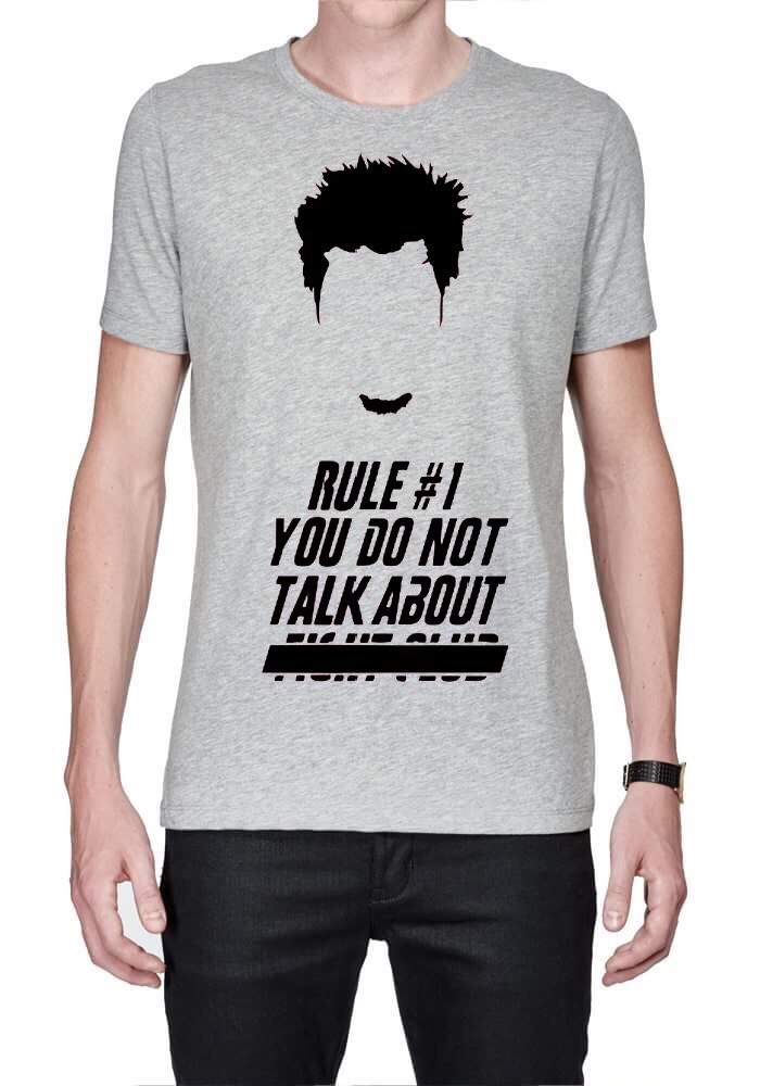 Rule Number 1 We Do Not Talk About Fight Club Grey T-Shirt - Supreme Shirts