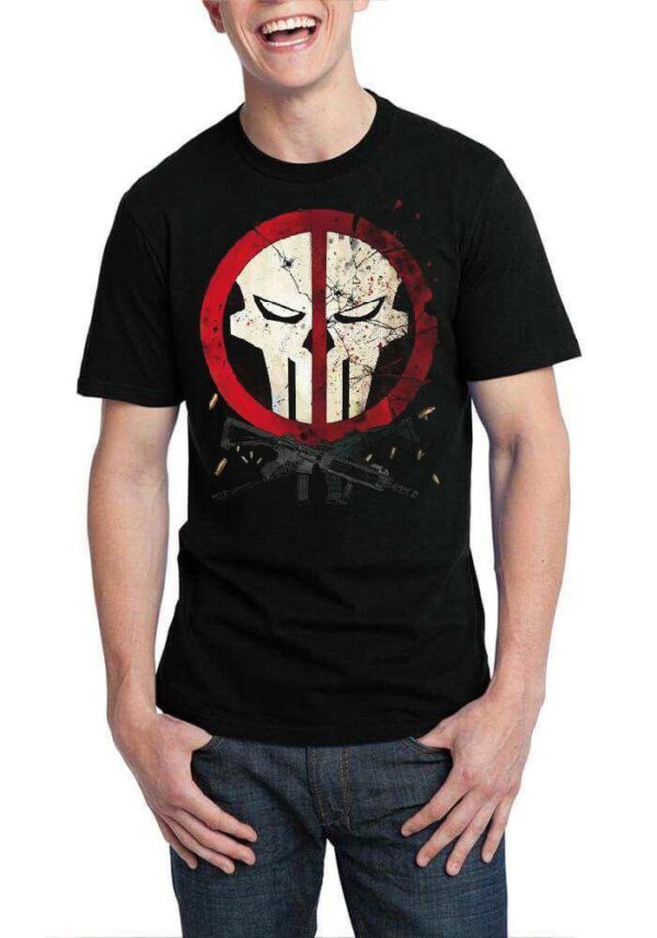 Deadpool Vs. The Punisher Black T-Shirt