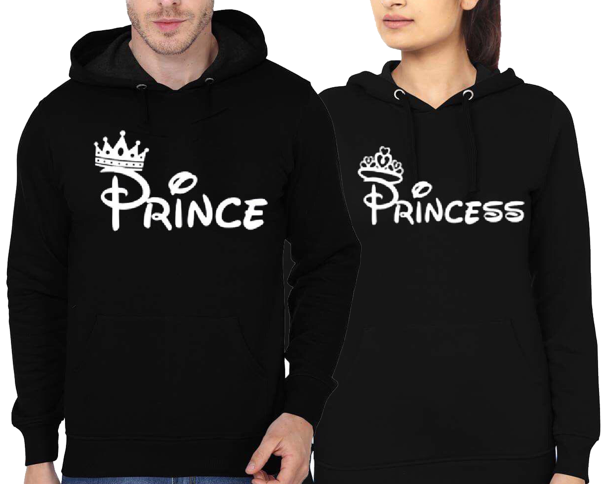 Prince & Princess Couple Black Hoodie - Supreme Shirts