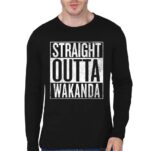 Straight Outta Wakanda Black Full Sleeve T-Shirt