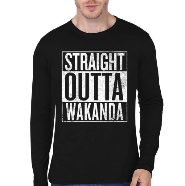 Straight Outta Wakanda Black Full Sleeve T-Shirt