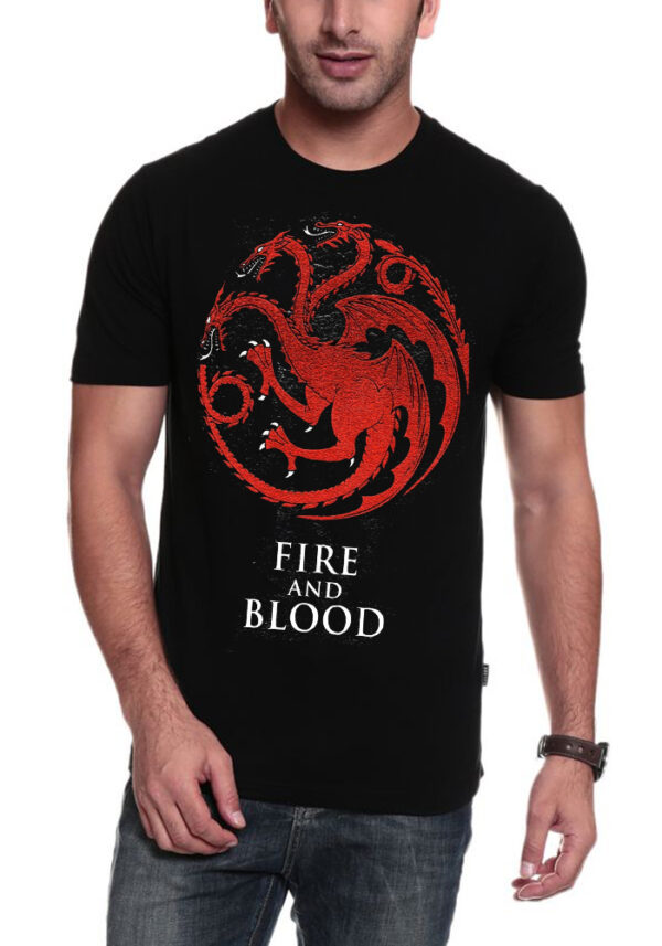 House Targaryen Fire And Blood Black T-Shirt