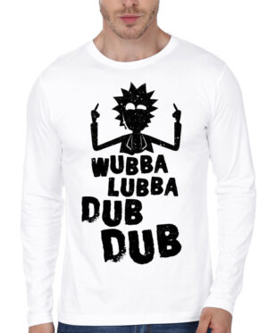 Rick And Morty Full Sleeve White T-Shirt