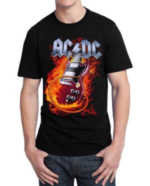 AC DC guitar black tshirt