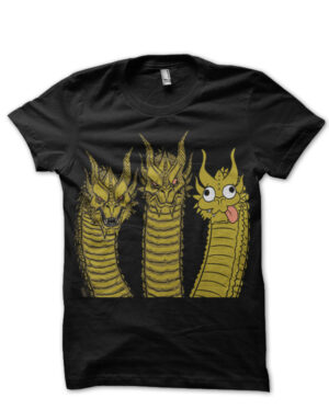 Retarded Ghidorah Godzilla Black T-Shirt