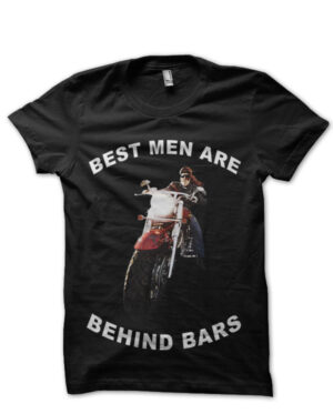 best man are behind bars biker black tshirt
