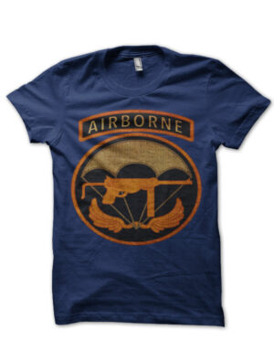 Airborne Division Navy Blue Half Sleeve T-Shirt