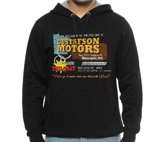 Gustafson Motors from Fargo Black Hoodie