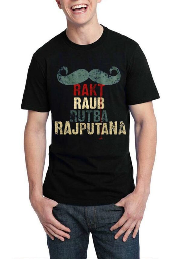 Rakt Raub Rutba Rajputana Half Sleeve Black T-Shirt