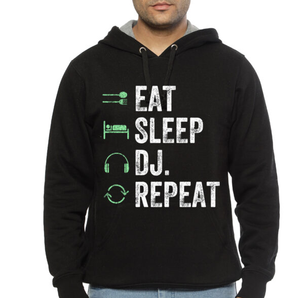 Eat sleep dj repeat Black Hoodie