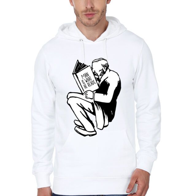 Man Is What He Reads' Education For All White Hoodie