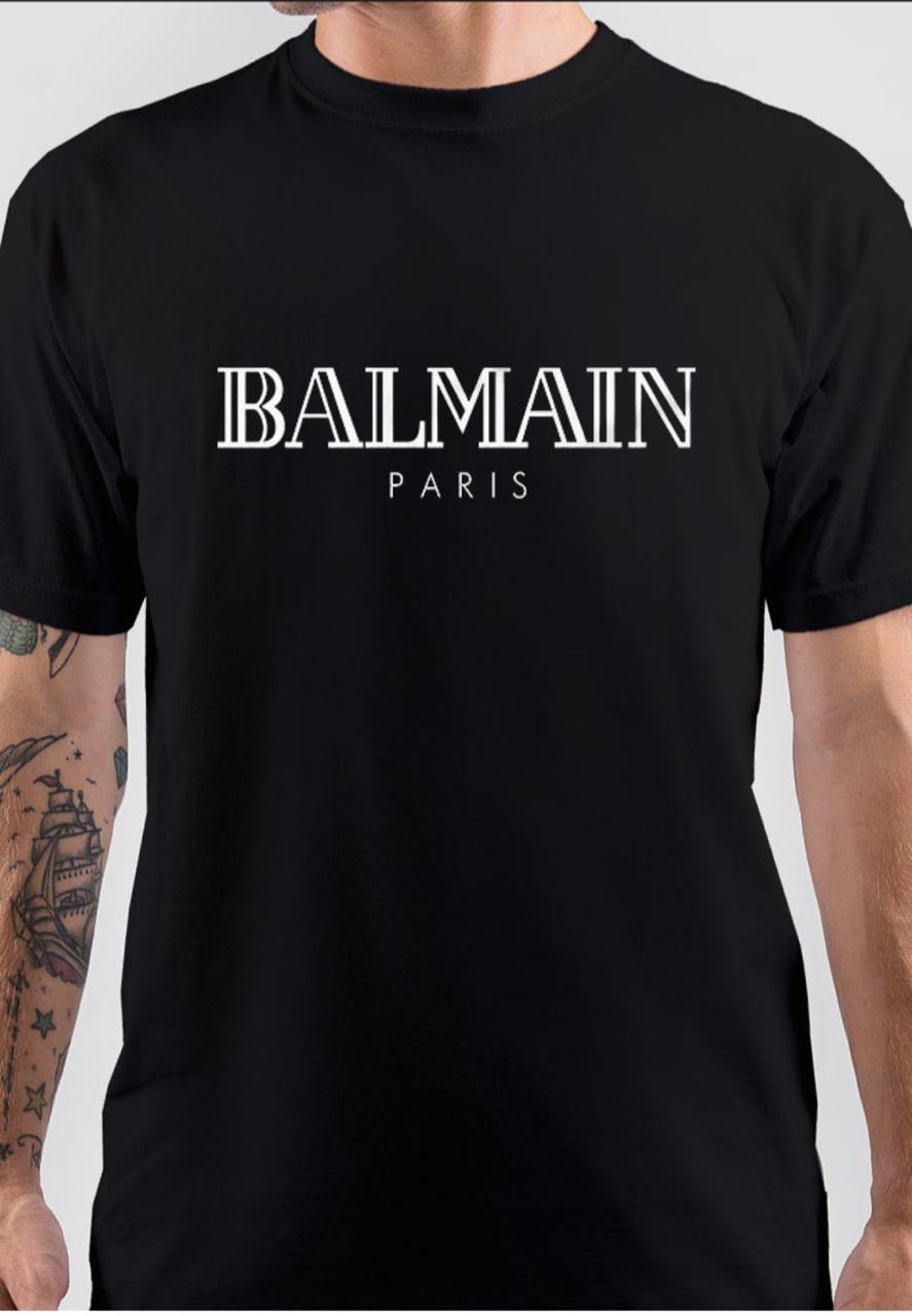 Subjektiv redaktionelle vold Balmain Paris Black T-Shirt - Supreme Shirts