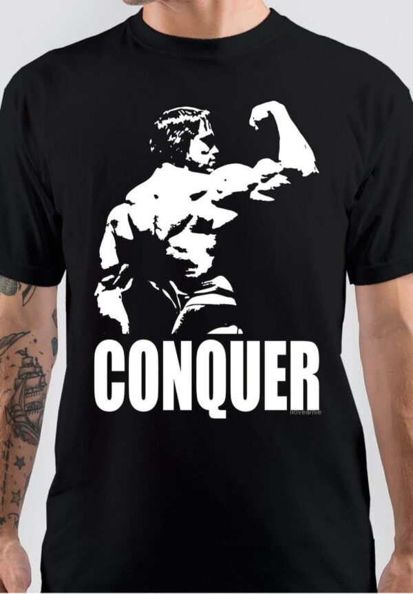 Arnold Schwarzenegger Conquer Black T-Shirt