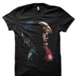 Captain America And Iron Man Black T-Shirt