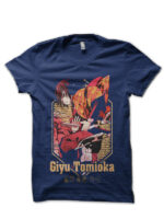 Giyu Demon Slayer Navy Blue T-Shirt