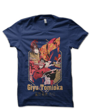 Giyu Demon Slayer Navy Blue T-Shirt