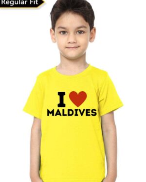 I Love Maldives Yellow T-Shirt