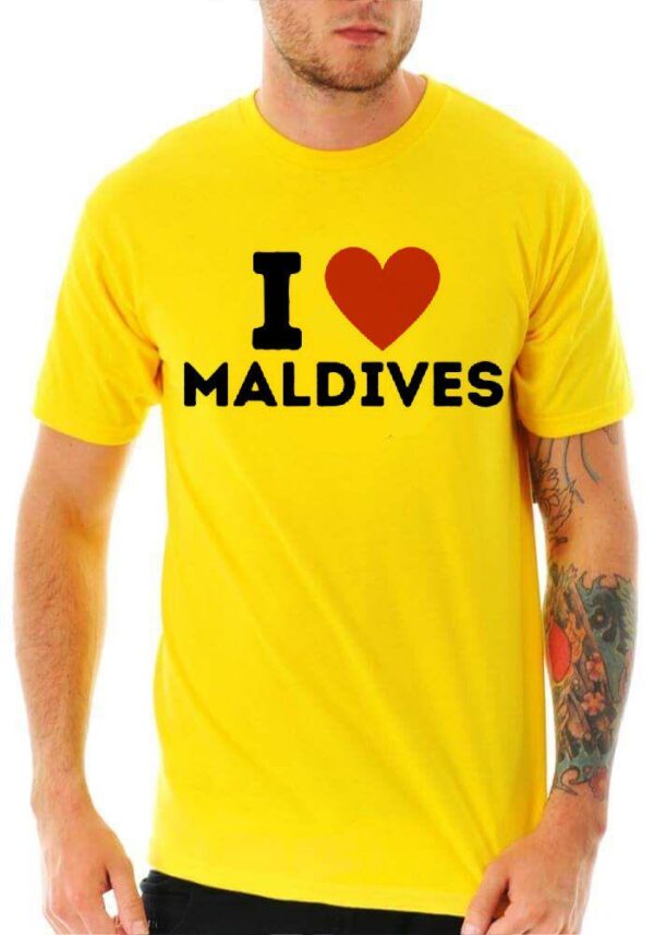 I Love Maldives Yellow T-Shirt