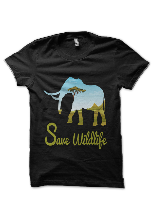Save Wildlife Black T-Shirt