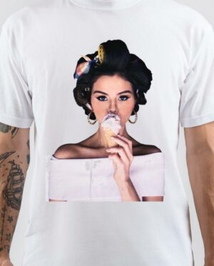 Selena Gomez White T-Shirt