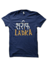 Sharif Ladka Hinglish Print Navy Blue T-Shirt