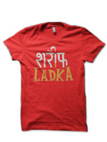 Sharif Ladka Hinglish Print Red T-Shirt