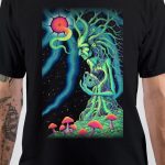 Spiritual Psychedelic Art Tree Black T-Shirt