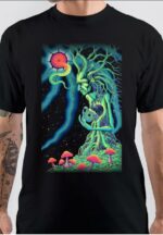 Spiritual Psychedelic Art Tree Black T-Shirt