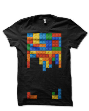 Tetris Bricks Game Black T-Shirt