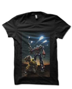 Transformers Optimus Prime And Bumblebee Black T-Shirt